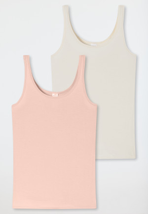 Strappy tops 2-pack sand / peach - Modal Essentials