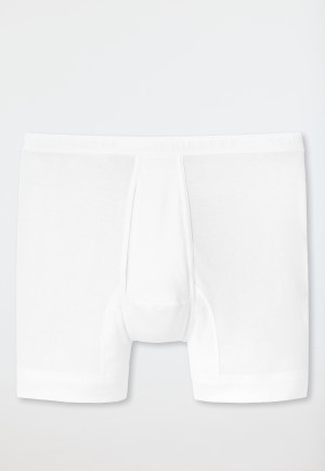 Underpants, short, with fly, fine rib, white - Original Fine Rib