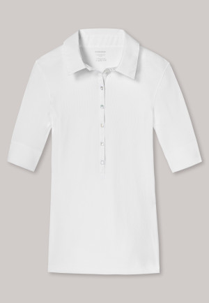 Weißes "Fräuleinwunder"-T-Shirt aus Doppelripp