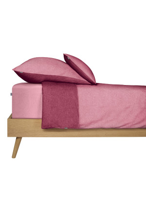 Reversible bed linen 2-pieces fine fiber dusky pink - SCHIESSER Home