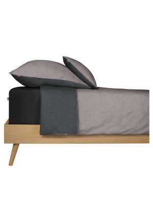 Parure de lit de lit réversible 2 pièces Renforcé, gris et anthracite  SCHIESSER Home