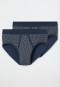 Sports briefs 2-pack fine rib fly indigo patterned - Original Classics