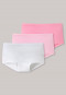 Pantaloncini in cotone biologico in confezione da 3, bianco / rosa: 95/5