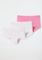 Boyshorts 3-pack organic polka dots white/pink - 95/5