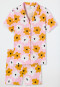 Pyjama court coton biologique patte de boutonnage fleurs rose - Pyjama Story
