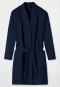 Bathrobe waffle piqué dark blue - Essentials