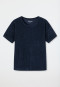 T-shirt à manches courtes en tissu éponge bleu foncé - Aqua Beachwear