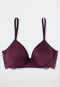 Underwire bra spacer cup plum - Modal & Lace