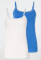 Maglietta con spalline sottili in confezione da 2, aquarium/sabbia - Cotton Lace