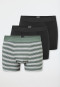 Lot de 3 shorts en coton bio ceinture élastique tissée uni/rayé multicolore - 95/5