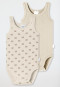 Confezione da 2 body a costine sottili con elefantini in crema - Natural Love