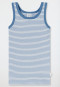 Gilet a righe a doppia costina celeste - Double Rib