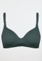 Underwired bra with floating cups dark green - Unique Micro