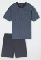 Short pyjamas with graphite patterned chest pocket - Comfort Essentials
