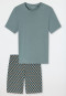 Schlafanzug kurz mineral gemustert - Casual Essentials