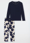 Pyjama long Fleurs bleu marine - Comfort Nightwear