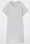 Chemise de nuit manches courtes rayures gris argenté chiné - Casual Essentials