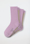 Women's socks 2-pack organic cotton color blocking pink/nude - 95/5