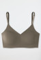 Brassière microfibre coussinets amovibles taupe - Invisible Soft