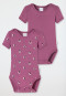 Bodys kurzarm 2er-Pack Feinripp Ringel malve - Natural Love