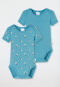 Bodys kurzarm 2er-Pack Feinripp hellblau - Natural Love
