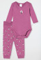 Babyset 2-teilig Feinripp Langarmbody Hose malve - Natural Love