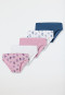 Lot de 5 culottes en coton bio taille douce Pandas rayures multicolores - 95/5
