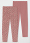2-pack animal print leggings mauve - 95/5
