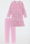 Pigiama lunghezza in Organic Cotton leggings a balze cuori rosé - Girls World
