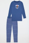 Pyjama long en coton bio imprimé cheval bleu - Horse World