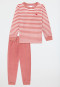 Pigiama lungo in velluto con cuore a righe rosa antico - Nightwear per bambini