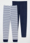 Unterhose lang 2er-Pack Organic Cotton Softbund Bündchen dunkelblau - 95/5