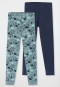 Unterhose lang 2er-Pack Organic Cotton Dinos blau/ grün - 95/5