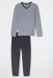 Pyjama long rayures graphite - Long Life Soft