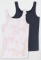 Tops 2er-Pack Organic Cotton Batik graphit/ rosa - 95/5