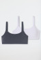 Bustiers 2er-Pack weiß/ graphit - Fresh Vibe