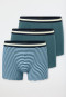 Shorts 3er-Pack Ringel grün/ blau- 95/5