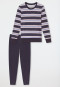 Long pyjamas terry towelling striping indigo - Casual Essentials