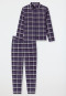 Pyjama lang Flanell indigo kariert - Selected Premium Warming