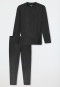 Schlafanzug lang Interlock dunkelgrau-meliert - Selected Premium Warming