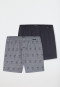 Boxershorts 2er-Pack Jersey uni gemustert - Boxershorts Multipacks