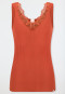 Trägertop Feinripp Nadelzug Spitze terracotta - Revival Marie