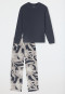 Pyjama long fleurs graphite - selected ! premium