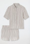 Pyjama kurz Webware Streifen grau-jaspe - selected! premium