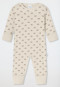 Completo bebè unisex a costine sottili manica lunga vario piede elefante crema - Natural Love