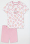 Schlafanzug kurz Rollsaum Blumen weiß - Girls World