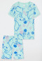 Short pyjamas fine rib sea animals light green - Girls World