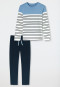 Pigiama lungo a righe blu pacifico - Casual Nightwear