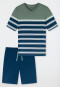 Short pyjamas striping khaki - Casual Nightwear