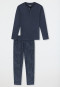 Pyjamas long pyjamas with button placket graphite - Fine Interlock